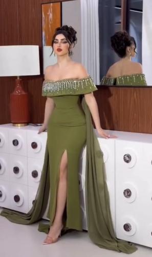 فستان سهره زيتي راقي