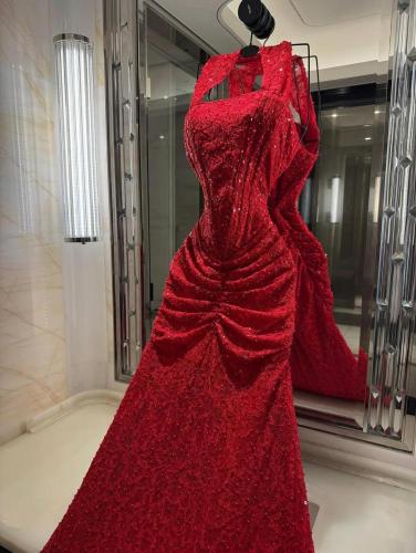 فستان سهره فخم احمر