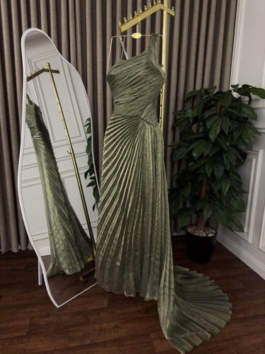 فستان سهره زيتي راقي