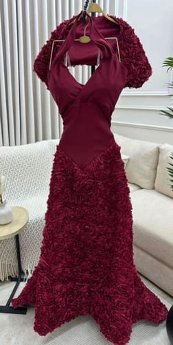 فستان سهره فخم برغندي