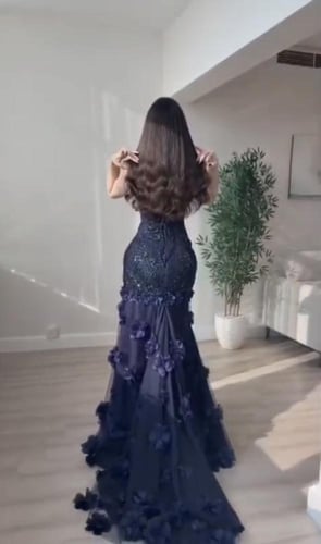 فستان سهره فخم كحلي