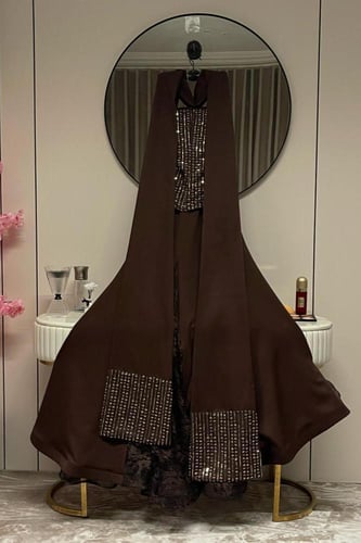 فستان سهره بني فخم