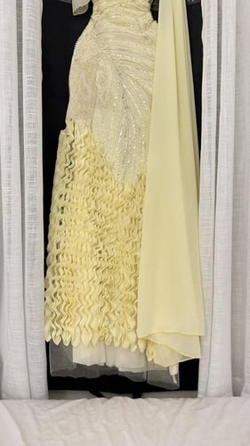 فستان سهره فخم ليموني