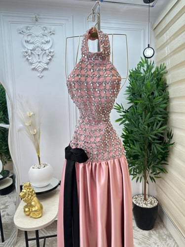 فستان سهره وردي راقي