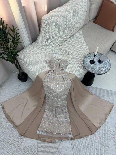 فستان سهره بيج فخم