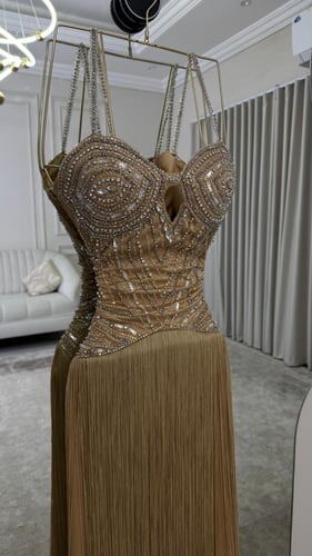 فستان سهره ذهبي فخم
