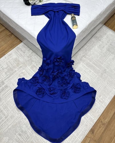 فستان ملكه ازرق راقي