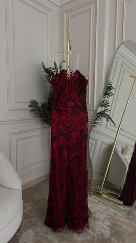 فستان سهره عنابي فخم