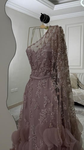 فستان سهره وردي فخم