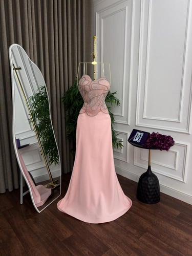 فستان سهره وردي فخم