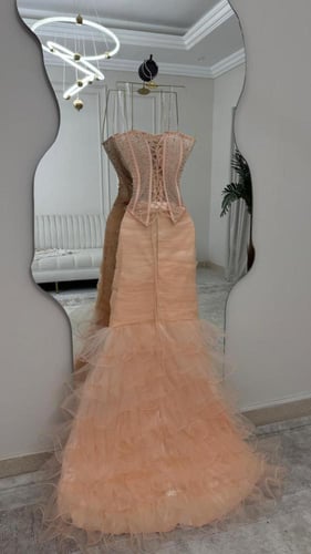 فستان سهره مشمش فخم