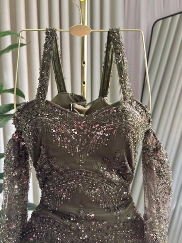 فستان سهره زيتي