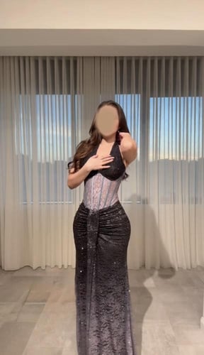 فستان سهره اسود ورصاصي