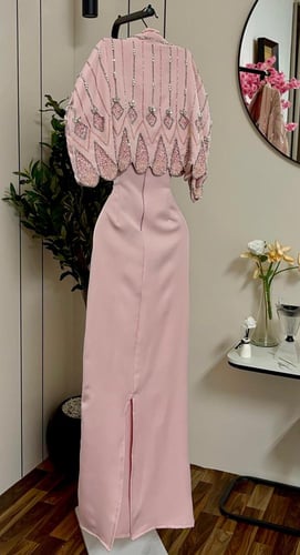 فستان سهره وردي فخم