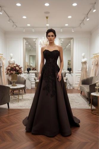 فستان سهره بني فخم