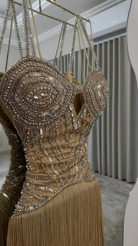 فستان سهره ذهبي فخم