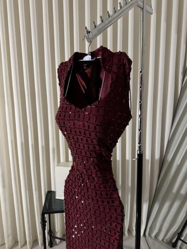 فستان سهره فخم برغندي