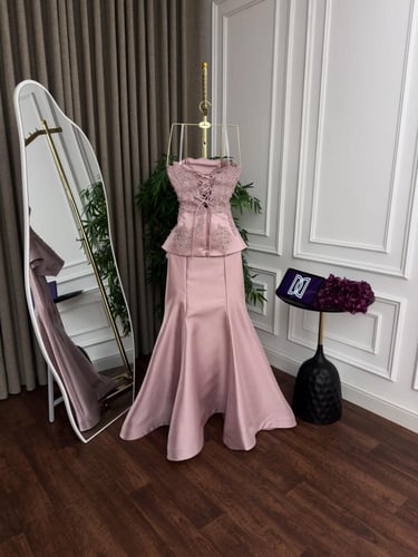 فستان سهره وردي فخم