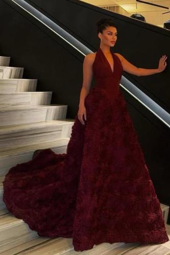 فستان سهره فخم برغندي