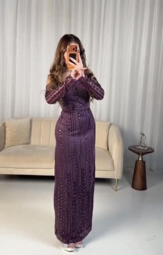 فستان سهره بنفسجي فخم