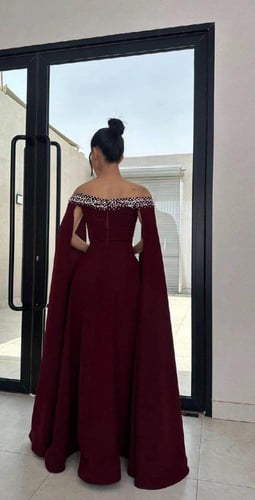 فستان سهره عنابي راقي