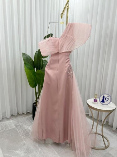 فستان سهره وردي فخم