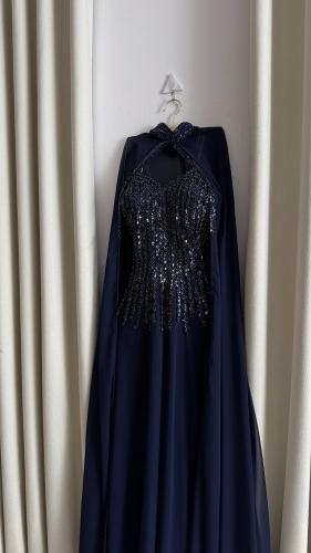 فستان سهره كحلي راقي