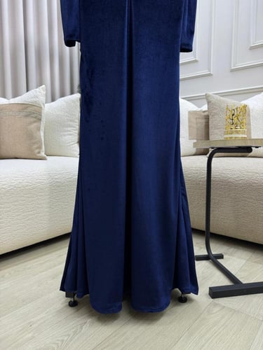 فستان سهره مخمل كحلي ناعم