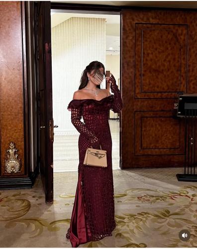 فستان سهره برغندي راقي