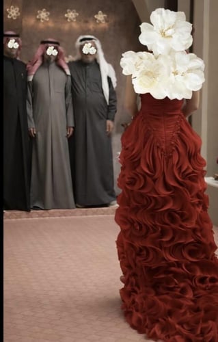 فستان سهره حور فخم احمر