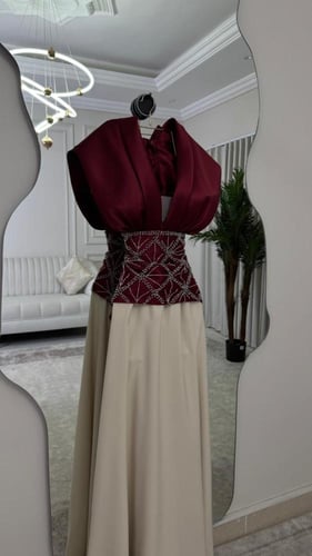 فستان سهره اسود &عنابي & بني