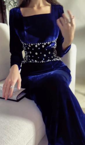 فستان سهره مخمل كحلي