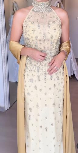 فستان سهره فخم ذهبي