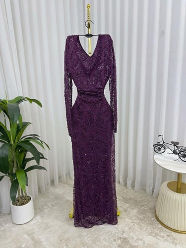 فستان سهره فخم برغندي