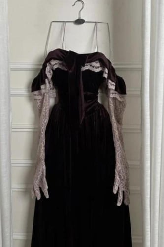 فستان سهره مخمل برغندي