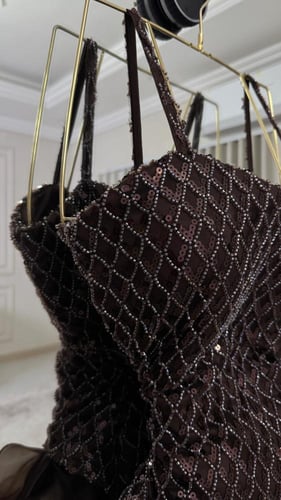 فستان سهره بني فخم