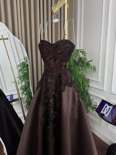 فستان سهره بني فخم