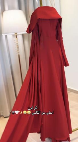 فستان ملكه فخم احمر& تيفاني & وردي & موف