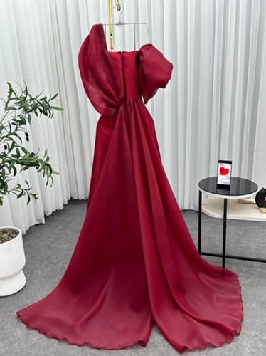 فستان سهره فخم عنابي