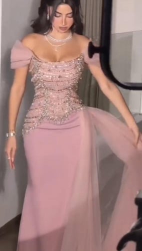 فستان سهره وردي فخم