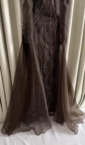 فستان سهره فخم بني