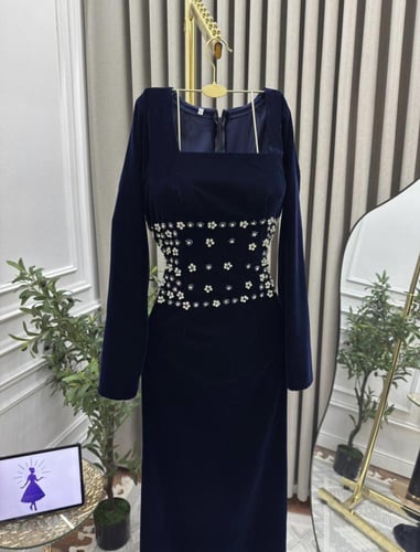 فستان سهره مخمل كحلي