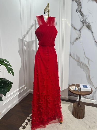 فستان سهره احمر راقي