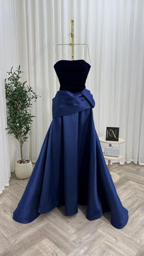 فستان سهره ازرق &موف مخمل وتفته