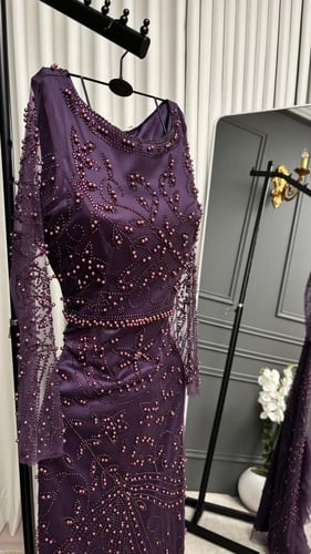 فستان سهره بنفسجي فخم