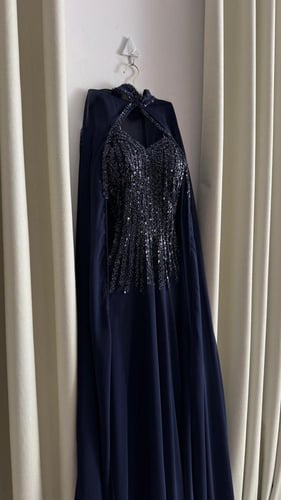 فستان سهره كحلي راقي