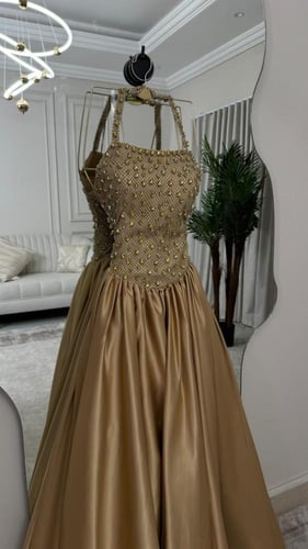 فستان سهره ذهبي فخم