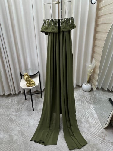 فستان سهره زيتي راقي