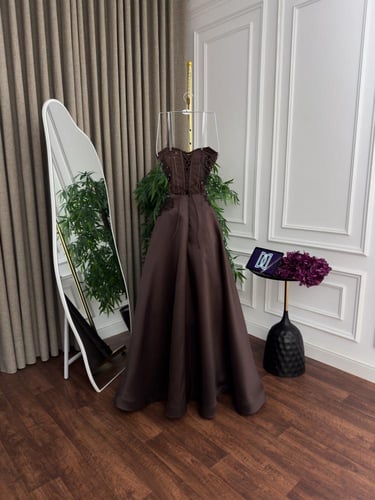 فستان سهره بني فخم