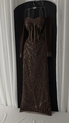 فستان سهره بني فخم